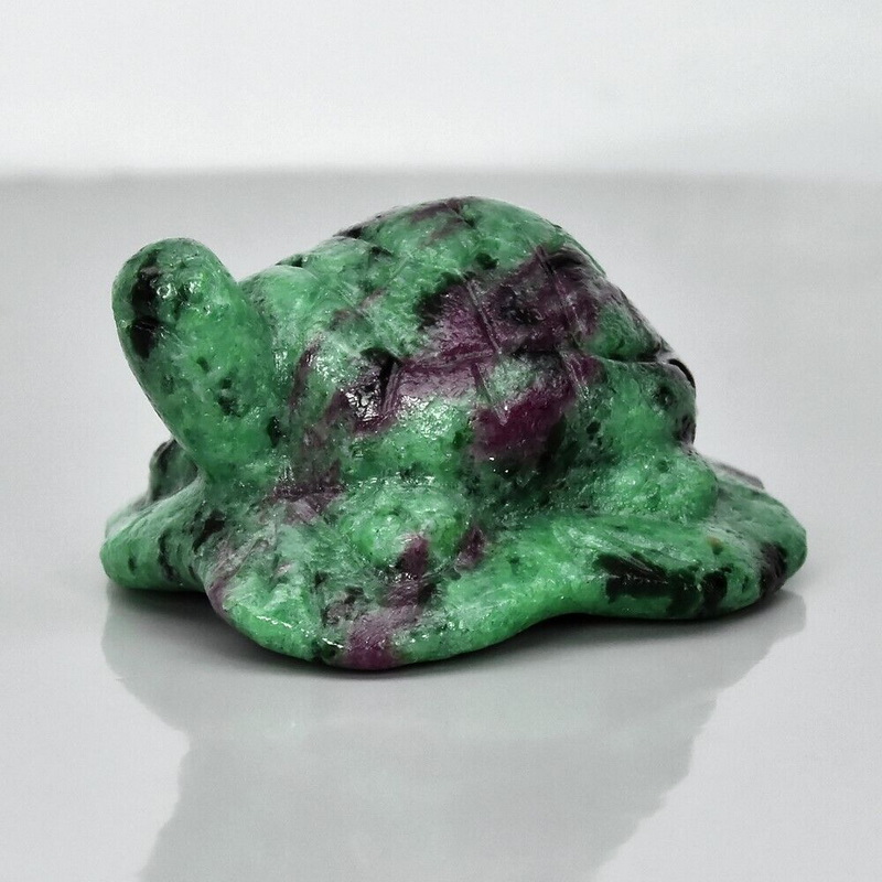 Adorable! 60.55ct Ruby in Zoisite turtle carving