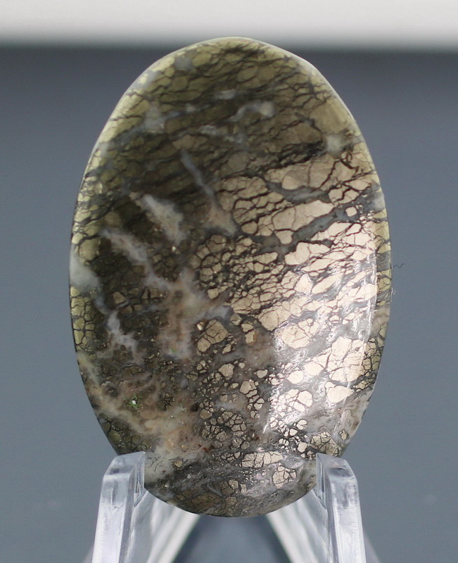 Awesome 39.63ct Nipomo Agate with Marcasite cabochon