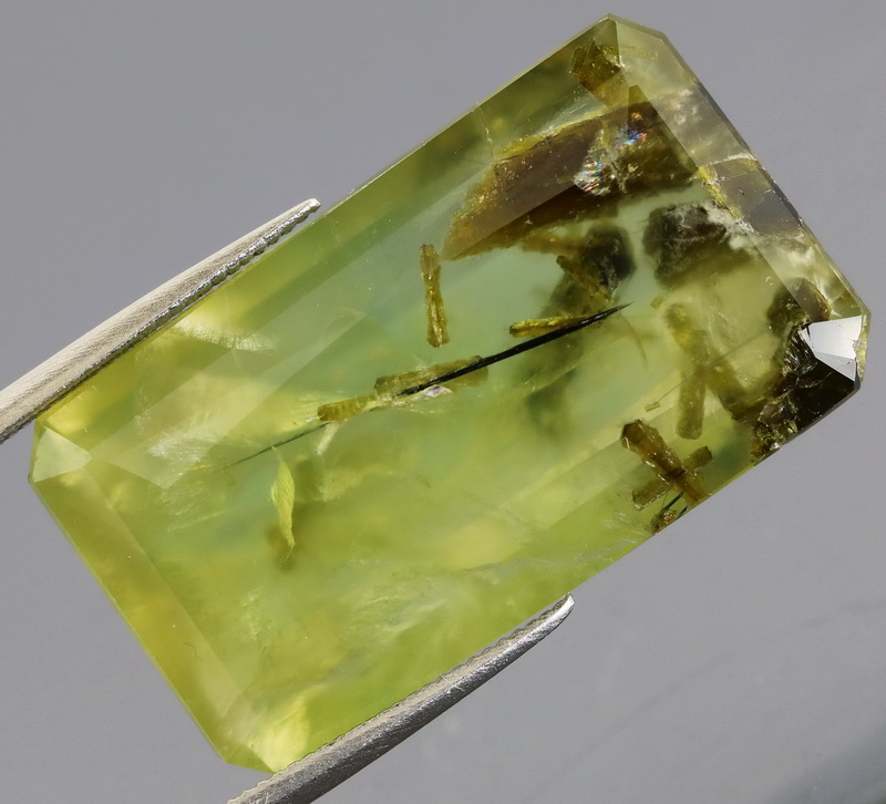One of a kind 15.24ct Rutilated Prehnite