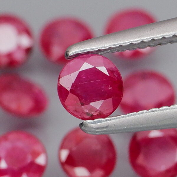 Heated only! 3.06ct natural pinkish red Ruby set