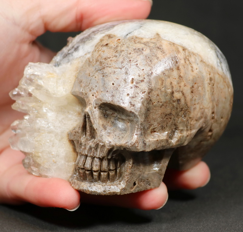 Highly detailed 2,450ct Quartz Skull Carving