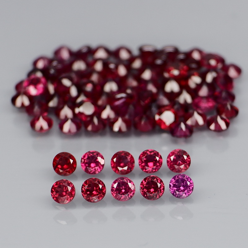 Premium diamond cut 7.83ct Rhodolite Garnet set