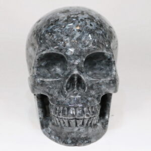 Spooky 6,725ct Larvikite Skull Carving