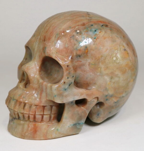 Natural 6,450ct American Crysocolla Skull Carving