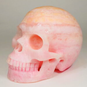 Bright! 5,715ct Pink Aragonite Skull Carving
