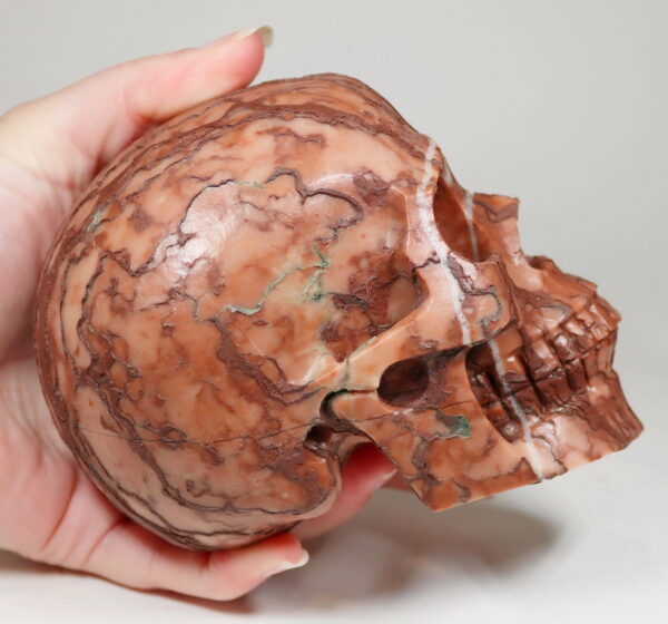 Decaying 6,400ct Art Jasper Skull Carving