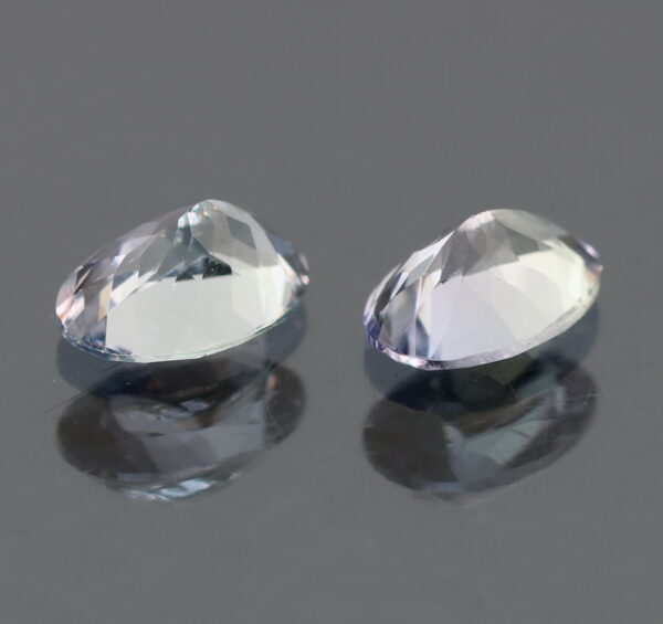 Silvery blue 1.62ct Tanzanite pair