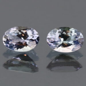 Silvery blue 1.62ct Tanzanite pair