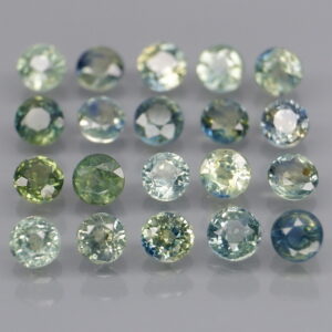 Heated only! 3.32ct blue green Sapphire set