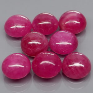 Heated only! 13.84ct top pinkish red Ruby cabochon set