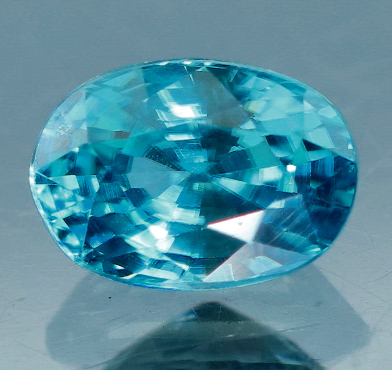 Glistening 1.25ct diamond luster blue Zircon