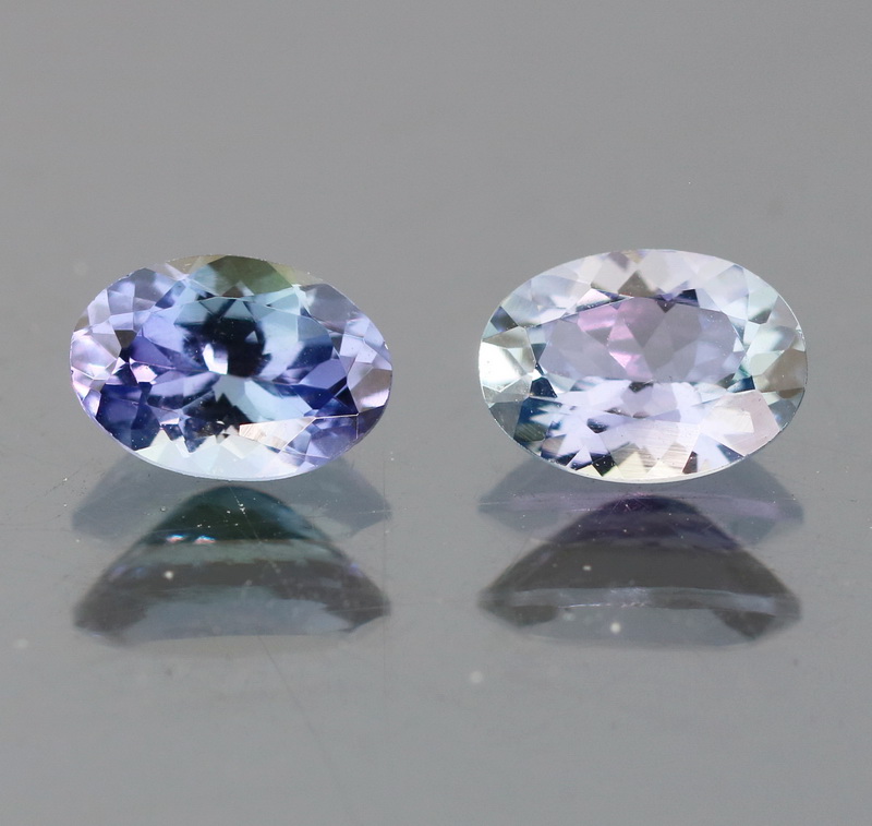 Superb 1.65ct blue violet Tanzanite pair