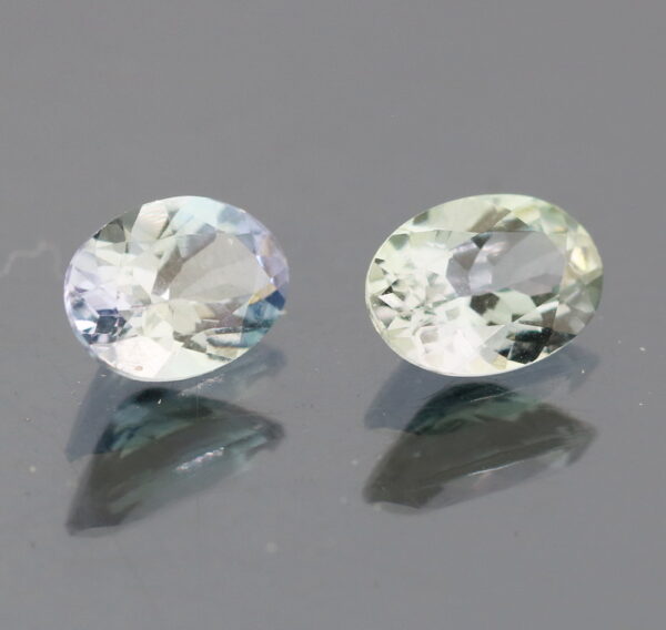 Silvery blue 1.63ct Tanzanite pair