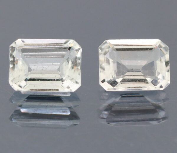Exceptional 2.73ct collectors diamond white Beryl pair