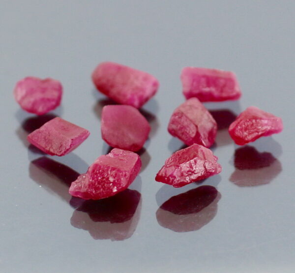 Top grade rough 13.33ct untreated Ruby set