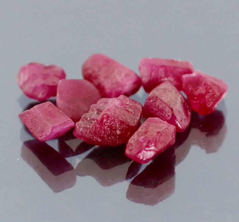 Top grade rough 13.33ct untreated Ruby set