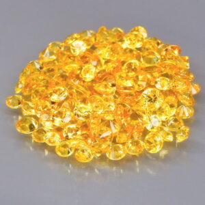 Charming 4.02ct golden yellow round cut Sapphire set