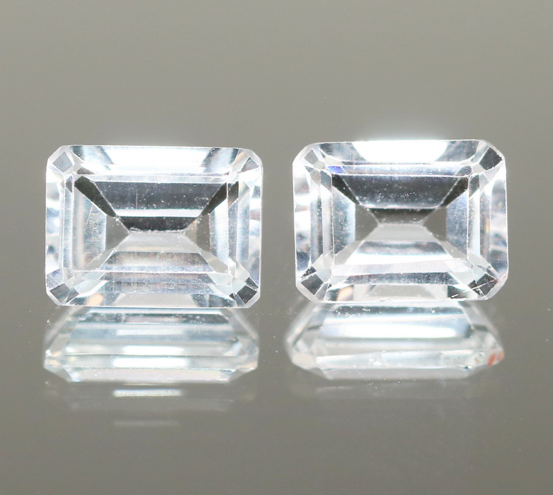 Superb 4.06ct high fire diamond white Topaz pair