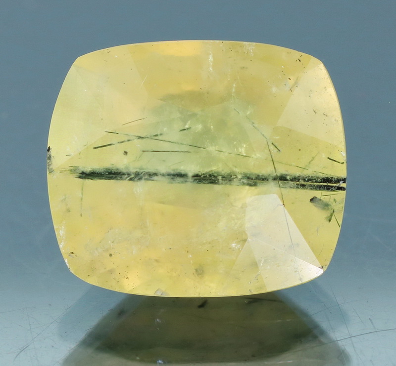 Rare 10.49ct rutilated GOLDEN Prehnite