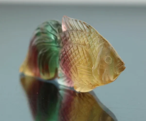 Wonderful 46.14ct Fluorite fish carving