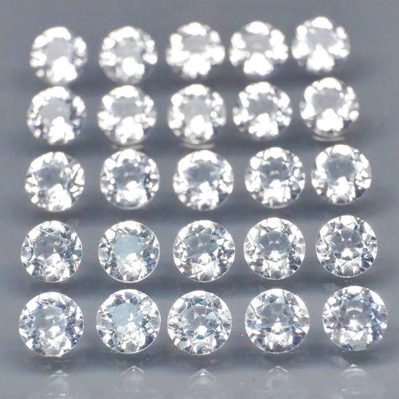 Matched! 25 piece 5.26ct full fire white Topaz set