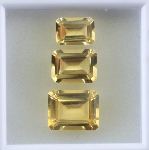 Beautifully matched 3.97ct graduated Heliodore Beryl set