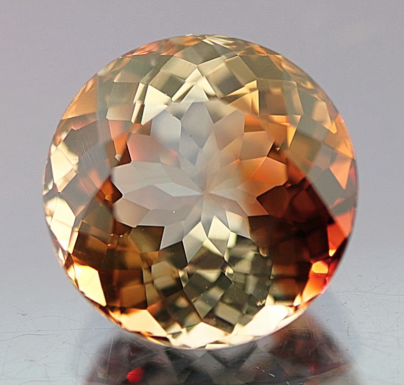 Premium 11.37ct calico colored Imperial Topaz solitaire