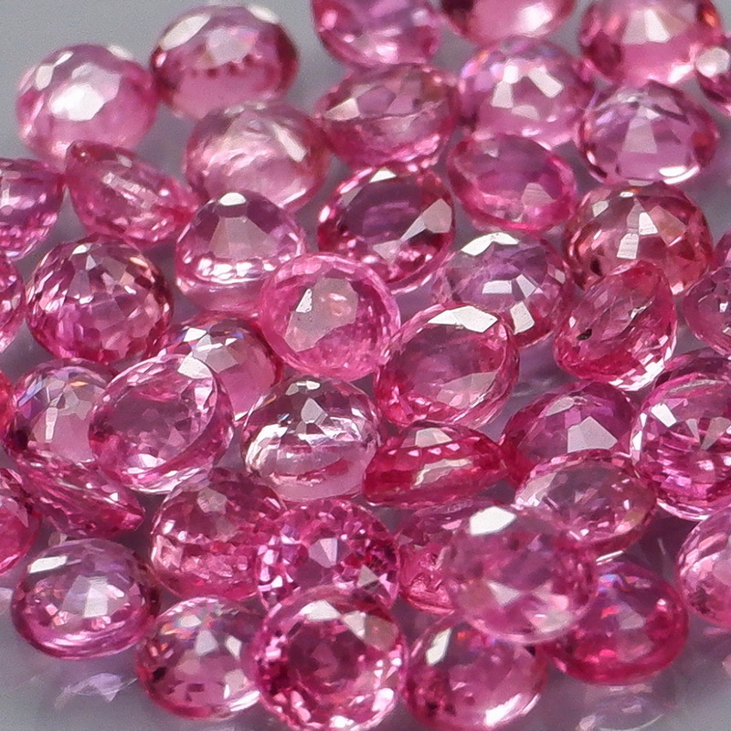 Premium 3.40ct 50 piece round cut Ruby set